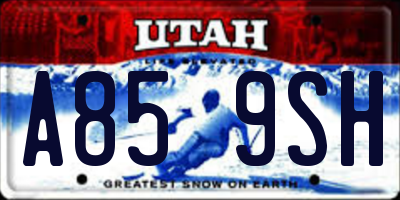 UT license plate A859SH