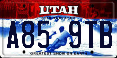 UT license plate A859TB