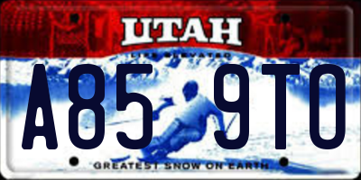 UT license plate A859TO