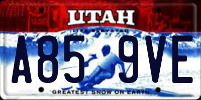 UT license plate A859VE