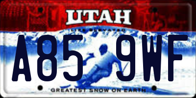 UT license plate A859WF