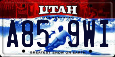 UT license plate A859WI