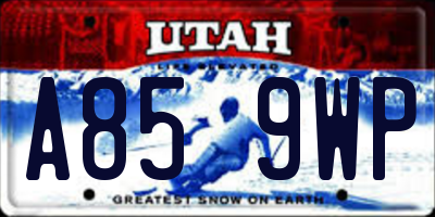 UT license plate A859WP
