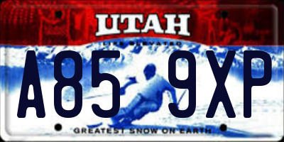 UT license plate A859XP