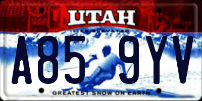 UT license plate A859YV