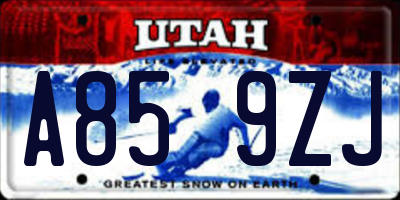 UT license plate A859ZJ