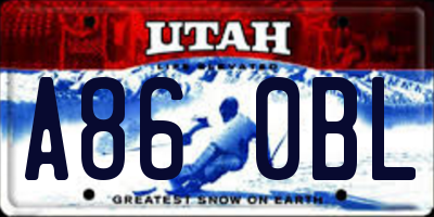 UT license plate A860BL