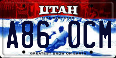 UT license plate A860CM