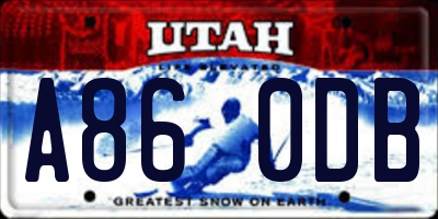 UT license plate A860DB