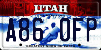 UT license plate A860FP