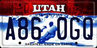 UT license plate A860GQ