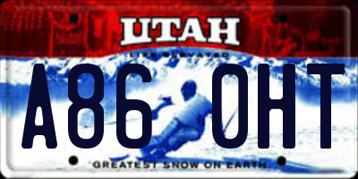 UT license plate A860HT
