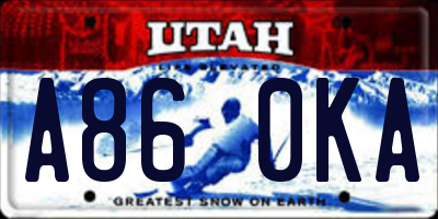 UT license plate A860KA