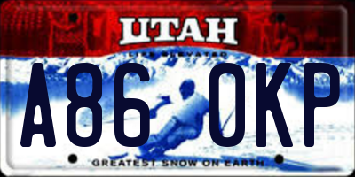 UT license plate A860KP