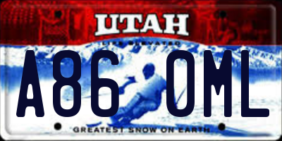 UT license plate A860ML