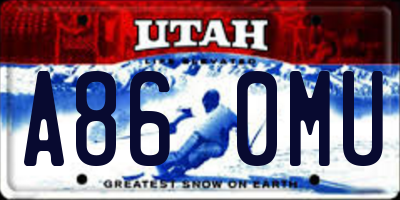 UT license plate A860MU
