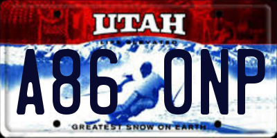 UT license plate A860NP