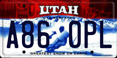 UT license plate A860PL