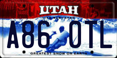 UT license plate A860TL