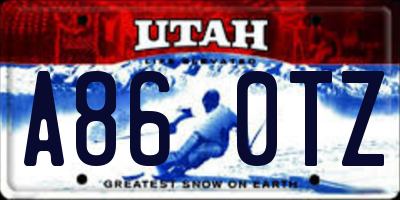 UT license plate A860TZ
