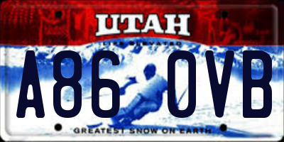 UT license plate A860VB