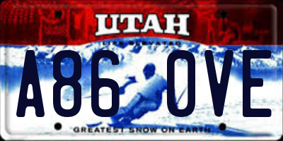 UT license plate A860VE