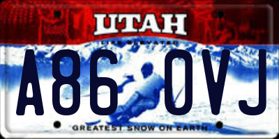 UT license plate A860VJ