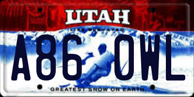 UT license plate A860WL