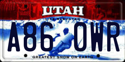 UT license plate A860WR