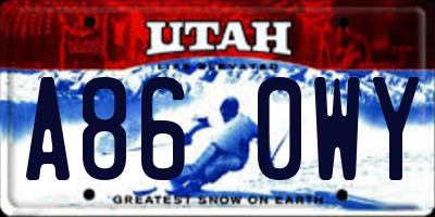 UT license plate A860WY