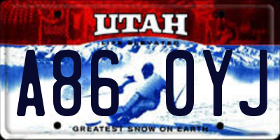 UT license plate A860YJ