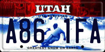 UT license plate A861FA