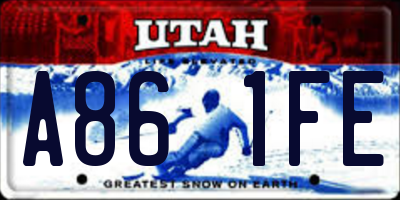 UT license plate A861FE