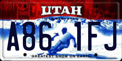 UT license plate A861FJ