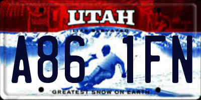 UT license plate A861FN