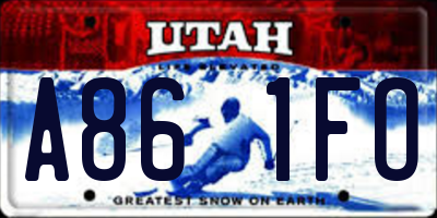 UT license plate A861FO
