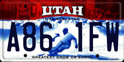 UT license plate A861FW