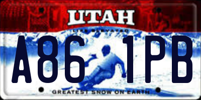 UT license plate A861PB