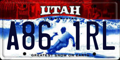 UT license plate A861RL