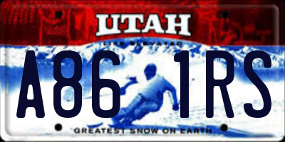 UT license plate A861RS