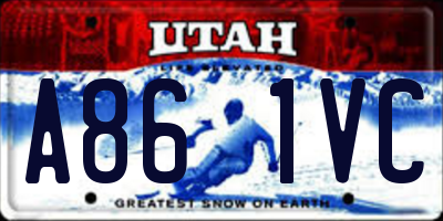 UT license plate A861VC