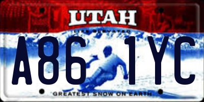 UT license plate A861YC