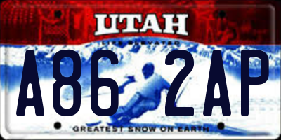UT license plate A862AP