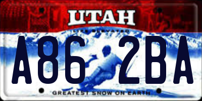 UT license plate A862BA