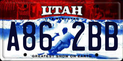 UT license plate A862BB