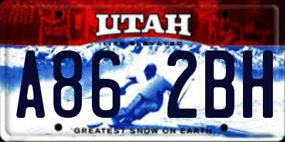 UT license plate A862BH