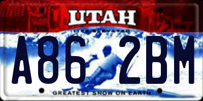 UT license plate A862BM