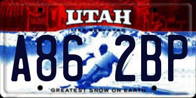 UT license plate A862BP
