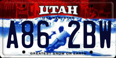 UT license plate A862BW