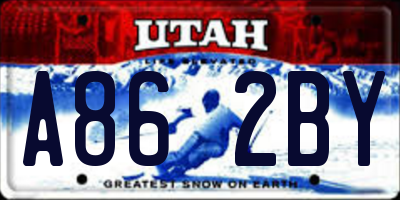 UT license plate A862BY
